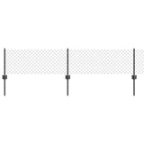 Chainlink Fence with Post 10 x 0.4 m PVC-Coated Steel Grey Mesh 3336257