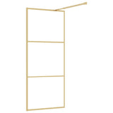Walk-in Shower Wall Gold 80 x 195 cm Glass and Aluminium 154935