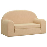Kids' Sofa Bed 2-Seater Cream Soft Plush 357025