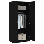 Wardrobe with Storage Black 80 x 51 x 180 cm Engineered wood 3333855