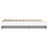 Bed Frame White Engineered wood 140x190 cm Bed Frame 3295681