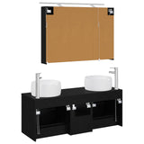 Bathroom Furniture Set 4 pcs Black Oak 3407016