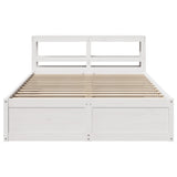 Bed Frame with Headboard White 120x200 cm Solid Wood Pine 3306346