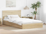 Storage Bed with Drawer Sonoma Oak 100 x 200 cm Engineered Wood 3410828