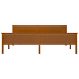 Bed Frame Honey Brown Solid Pine Wood, Plywood Double Durable 322194