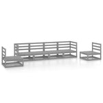 ZNTS 6 Piece Garden Lounge Set Grey Solid Pinewood 3075401