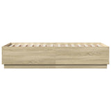 Bed Frame with LED without Mattress Sonoma Oak 90x190 cm Single 3209662
