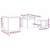 Nesting Table 3 pcs Black Oak Engineered Wood 862676