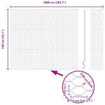 Hexagon Fence Grey 1.4 x 10 m Steel 42005504