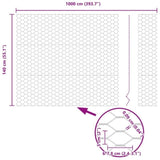 Hexagon Fence Grey 1.4 x 10 m Steel 42005504