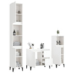 ZNTS 3 Piece Bathroom Cabinet Set White Engineered Wood 3185543