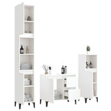 ZNTS 3 Piece Bathroom Cabinet Set White Engineered Wood 3185543