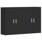 Wall Mounted Cabinets 2 pcs Black Engineered Wood 3197874