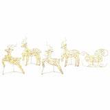LED Reindeers with 40 LEDs 5 pcs Gold PET 3399388