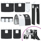 Kids'Loft Bed Frame White and Black 75 x 190 cm Metal 42020892