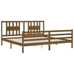 ZNTS Bed Frame without Mattress Honey Brown 200x200 cm Solid Wood 3194594