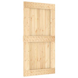 Sliding Door with Hardware Set 100x210 cm Solid Wood Pine 3332723