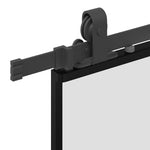 Sliding Door with Hardware Set Black 76x205 cm ESG Glass 3375797