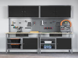 Work Bench Set 8 pcs Black and Grey 200 x 55 x 200 cm Steel 3321494