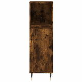 Bathroom Cabinet Smoked Oak 30x30x100 cm Engineered Wood 831553