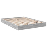 Bed Frame without Mattress Grey Sonoma 140x200 cm Engineered Wood 842026