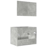 2 Piece Bathroom Furniture Set Concrete Grey Engineered Wood 856373