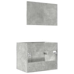ZNTS 2 Piece Bathroom Furniture Set Concrete Grey Engineered Wood 856373