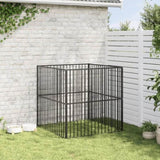 Dog Playpen 4 Panel Black Galvanised Steel 172209