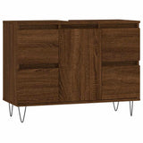 Bathroom Cabinet Brown Oak 80x33x60 cm Engineered Wood 831659