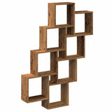 Wall Cube Shelf Old Wood 90x15x119.5 cm Engineered Wood 856596
