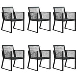Garden Dining Set Black PVC Rattan 7 Piece Set Durable 3156549