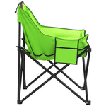 ZNTS Camping Chairs with Pocket Foldable 2 pcs Green 366552