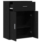Sideboard with Drawer Black Oak 60 x 30 x 84 cm Engineered Wood 871427
