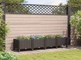 Garden Planter with Wheels Brown 160 x 40 x 44 cm PP 3423133
