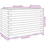 ZNTS Garden Planter White 70x40x49.5 cm Solid Wood Pine 3282550