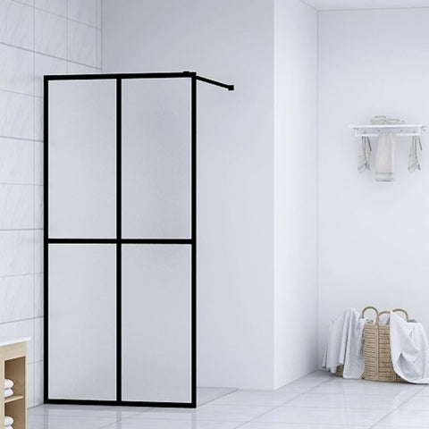 Walk-in Shower Screen Frosted Tempered Glass 90x195 cm 145690