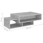 Coffee Table Concrete Grey 105x55x32 cm Engineered Wood 808526
