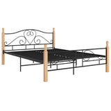 Bed Frame with Headboard without Mattress Black 140x200 cm Metal 324942