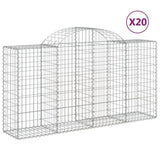 Arched Gabion Baskets 20 pcs 200x50x100/120 cm Galvanised Iron 3146335