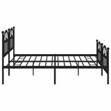 Metal Bed Frame without Mattress with Footboard Black 193x203cm 353463