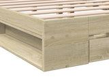 Bed Frame with Drawers without Mattress Sonoma Oak 120x200 cm 3280757
