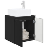Wall-Mounted Sink Vanity Black 53 x 35 x 63 cm Engineered Wood 890423