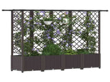Raised Bed with Trellis and Roof Brown 202 x 40 x 138 cm PP 42032526