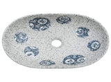 Countertop Basin Grey and Blue Oval 47x33x13 cm Ceramic 155067