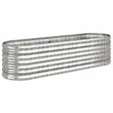 Garden Raised Bed Galvanised Steel 152x40x36 cm Silver 318872