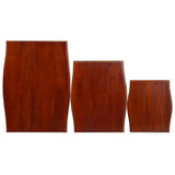 ZNTS Nesting Side Tables 3 pcs Classical Brown Solid Wood Mahogany 337856