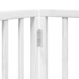 Dog Gate with Door Foldable 4 Panels White 320 cm Poplar Wood 352185