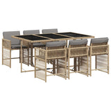 Garden Dining Set Mix beige PE rattan Medium Stackable 3211632