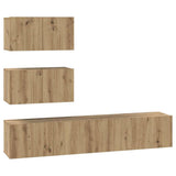 TV Cabinet Set Wall-mounted 4 pcs Artisan Oak Engineered Wood 3393395