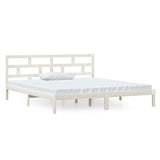 3101199 Bed Frame without Mattress White Solid Wood 140x190 cm